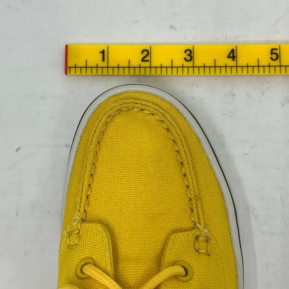 Polo Sport Ralph Lauren Canvas Boat Shoes Yellow &‎ Navy Women's US 8B VTG NEW